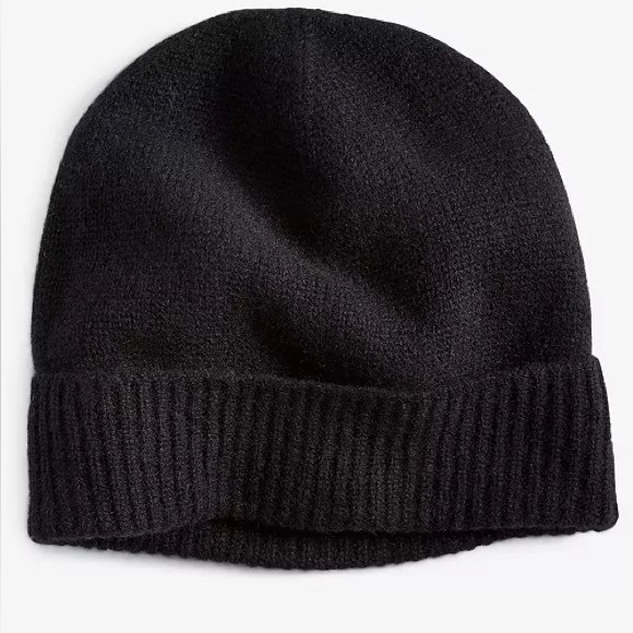 Charter Club Accessories - Charter Club 100% Classic Black Cashmere Cuffed Beanie